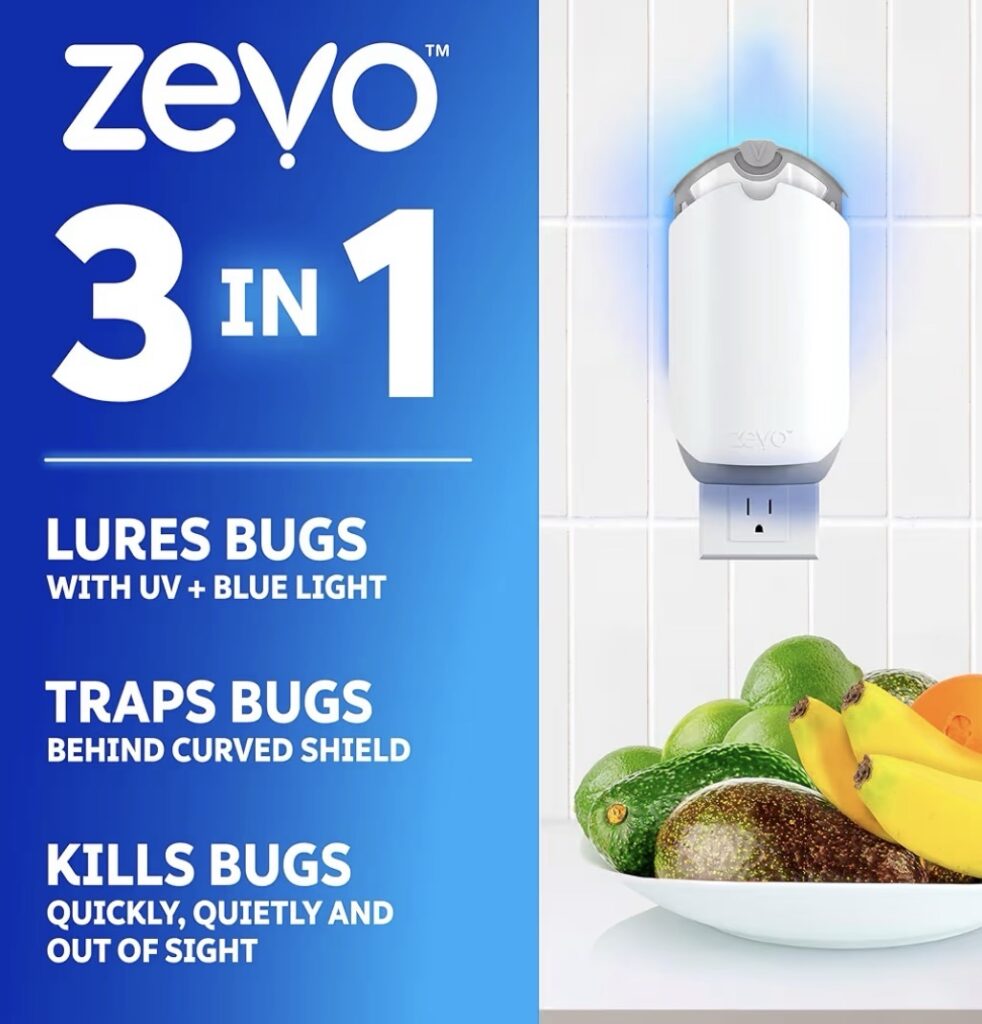 Zevo traps and kills flying insects