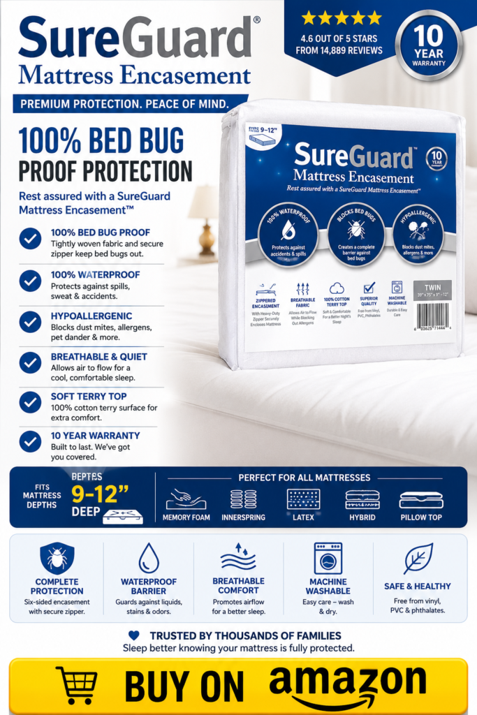 Bed bug mattress protection on Amazon