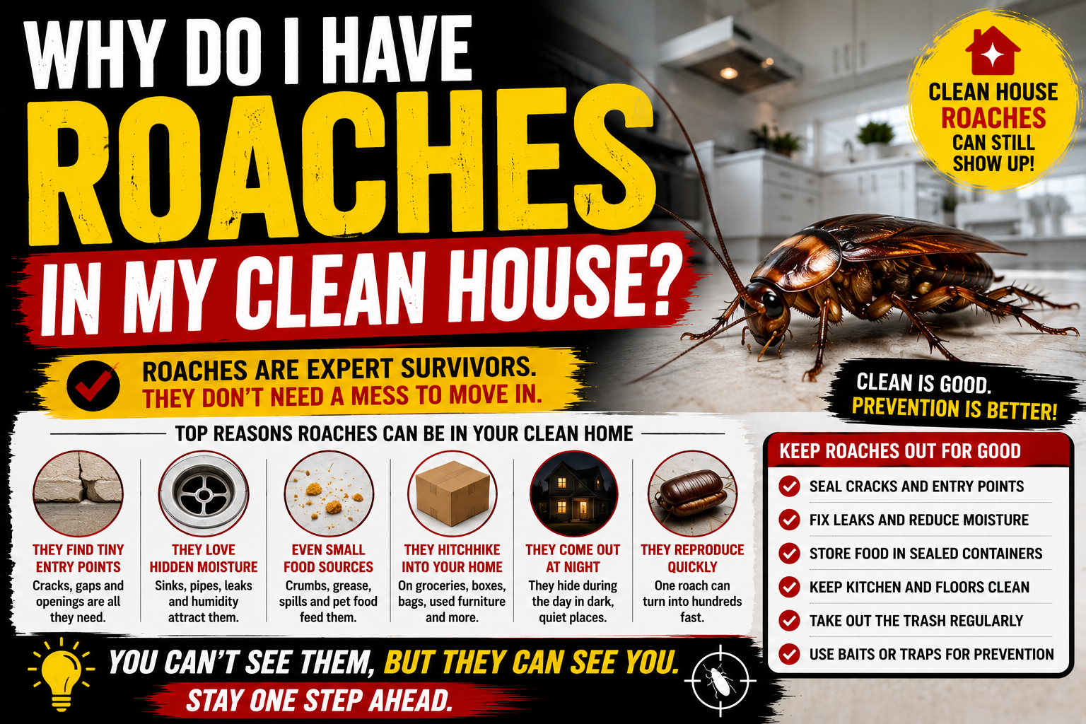 Why Do I Have Roaches in My Clean House?