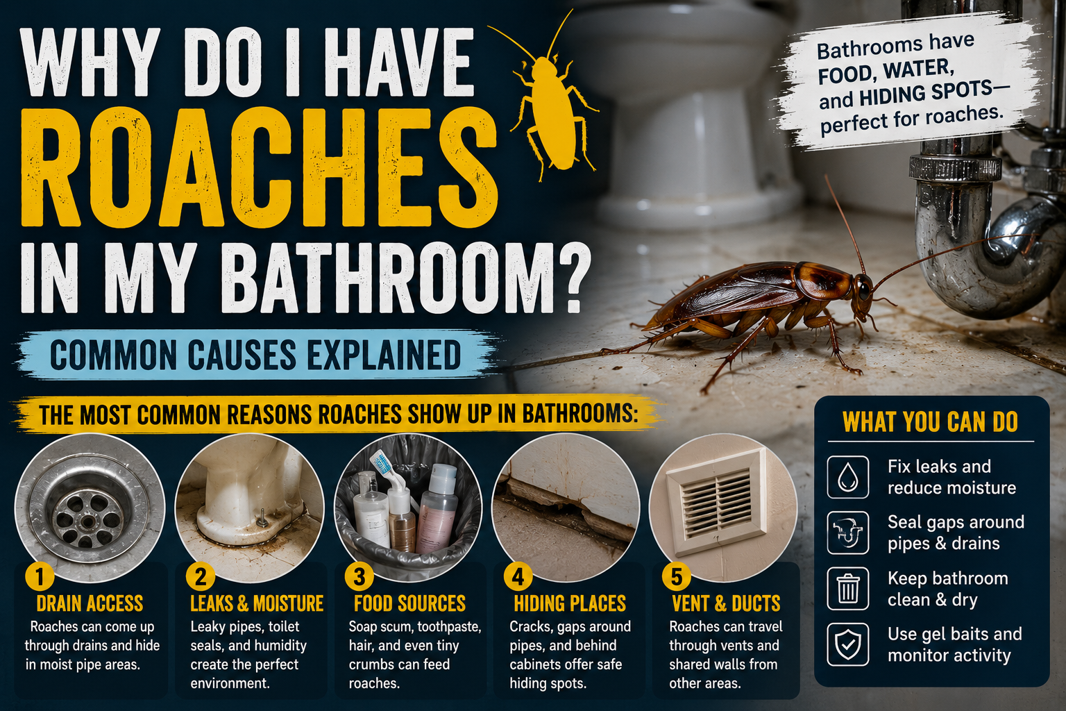 Why Do I Have Roaches in My Bathroom? Common Causes Explained