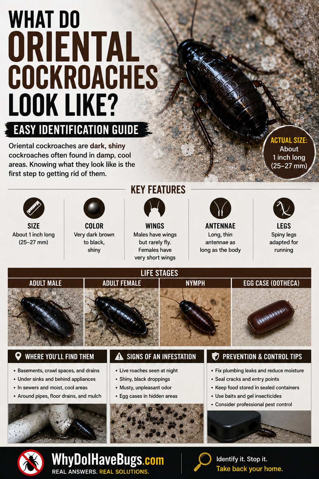 What Do Oriental Cockroaches Look Like? Easy Identification Guide