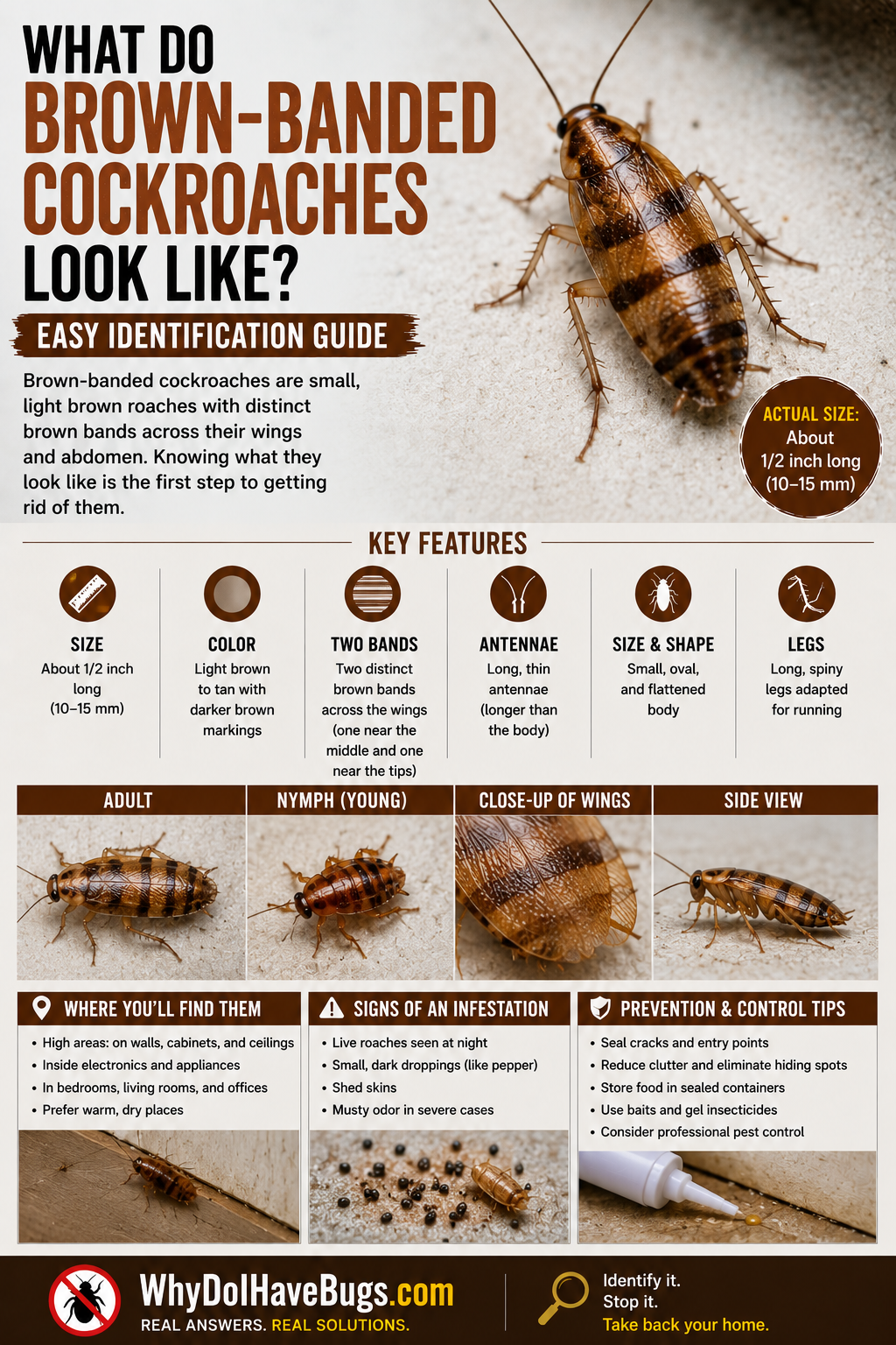 What Do Brown-Banded Cockroaches Look Like? Easy Identification Guide