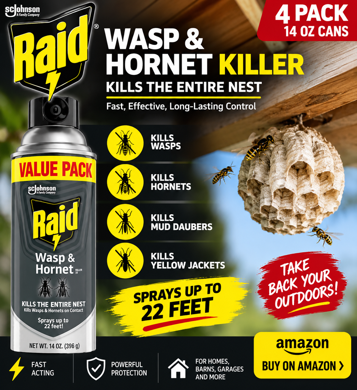 Raid wasp and hornet killer spray